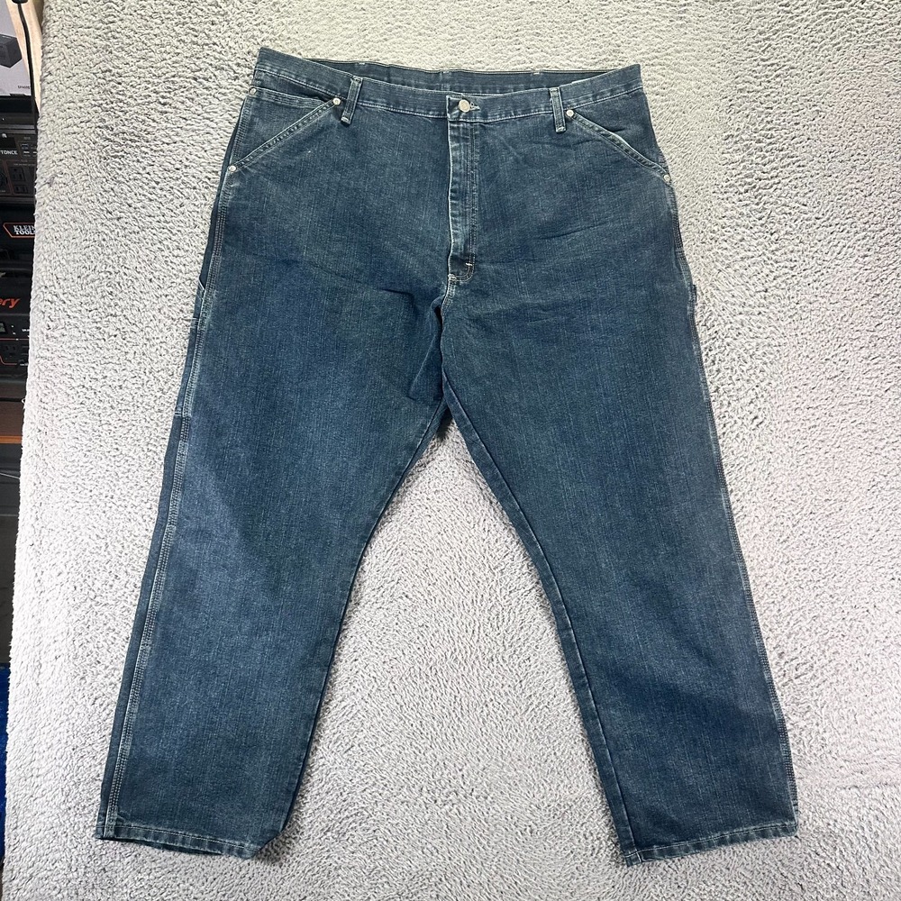Wrangler Jeans Mens 42x30 Blue Cotton Denim Straight Carpenter Utility Workwear